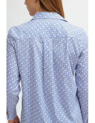 Camisa "Estrella" Azul Medio en Algodón, Nylon y Elastano - Tinta y Bariloche (vista posterior)