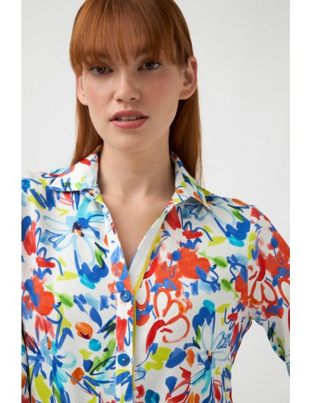 Camisa Vedra Tinta - vista en detalle de cuello y hombro