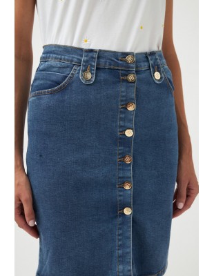Falda Lezama Azul – Minifalda vaquera con cintura alta y bolsillos 2