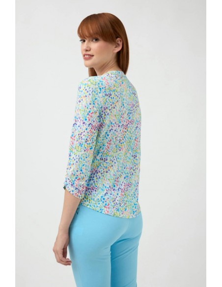 Camisa Lana Multicolor – Estampada y fluida con tejido de punto - vista posterior