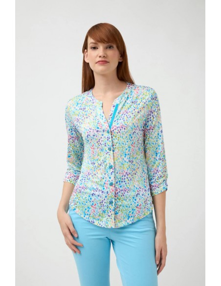 Camisa Lana Multicolor – Estampada y fluida con tejido de punto
