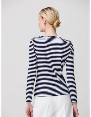 Camiseta de rayas marineras de algodón con manga larga