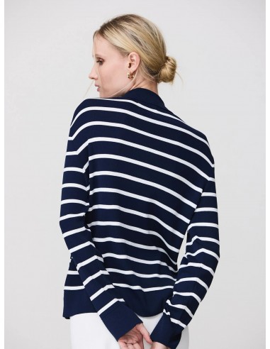Chaqueta de punto a rayas marineras con botones