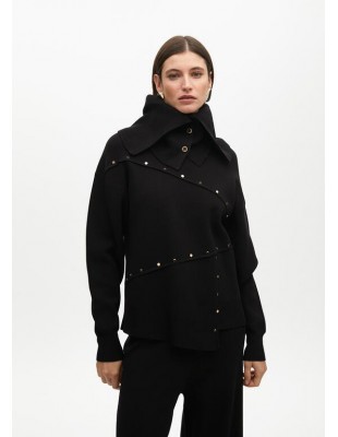 Jersey desestructurado con tachas – Lola Casademunt - negro