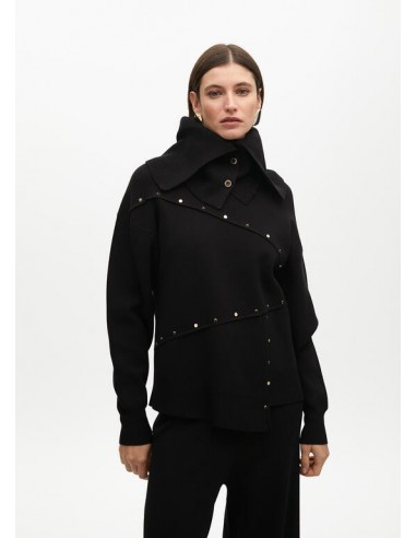 Jersey desestructurado con tachas – Lola Casademunt - negro