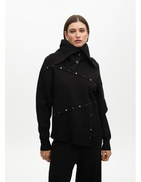 Jersey desestructurado con tachas – Lola Casademunt - negro