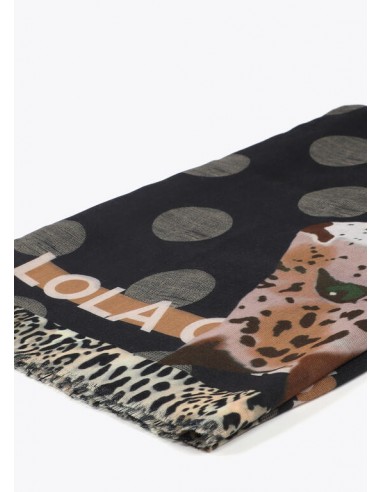 Foulard estampado topos con leopardo de Lola Casademunt