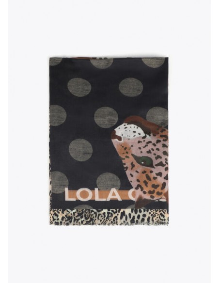 Foulard estampado topos con leopardo de Lola Casademunt