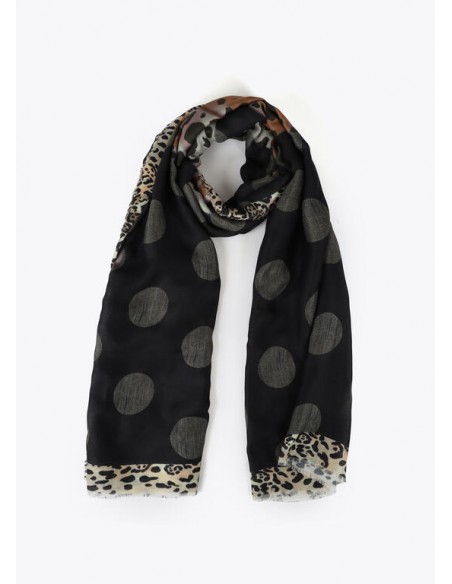 Foulard estampado topos con leopardo de Lola Casademunt