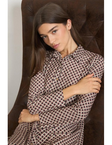 Vestido midi estampado Talavera – Tinta y Bariloche