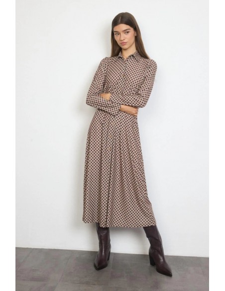 Vestido midi estampado Talavera – Tinta y Bariloche