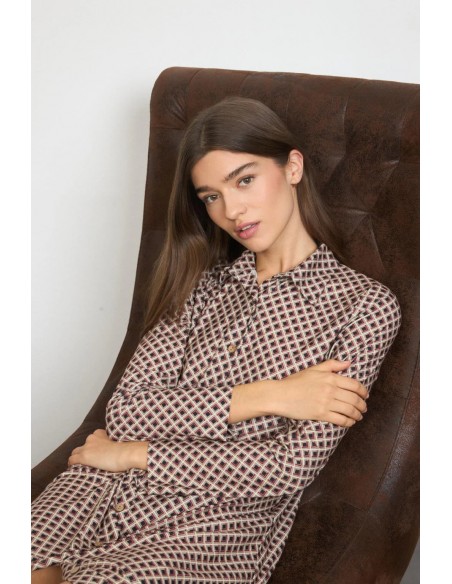 Vestido midi estampado Talavera – Tinta y Bariloche