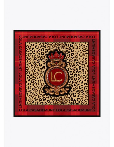 Pañuelo animal print con escudo y tartán – Lola Casademunt