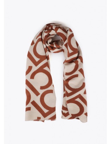 Fular plisado bicolor crudo y marrón LC de Lola Casademunt