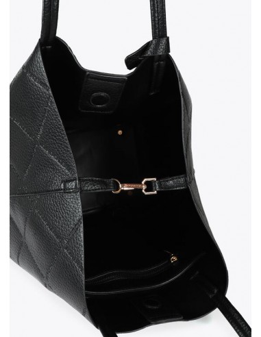 Bolso shopper negro efecto piel con logo LC de...