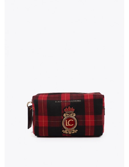 Neceser de cuadros rojo y negro Lola Casademunt