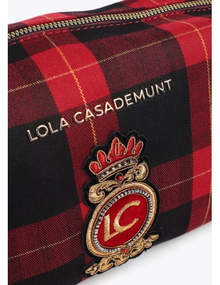 Neceser de cuadros rojo y negro Lola Casademunt