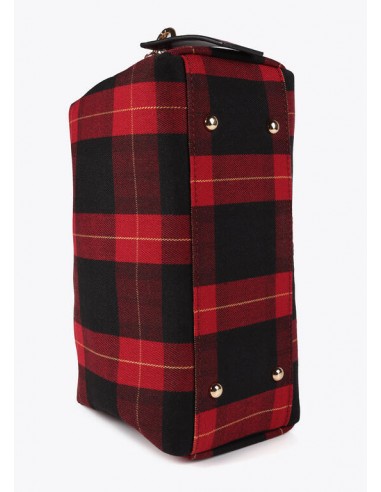 Neceser de cuadros rojo y negro Lola Casademunt