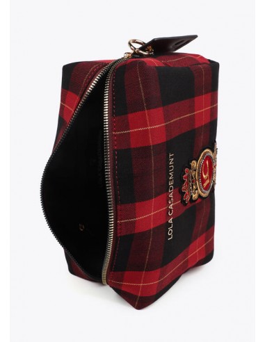 Neceser de cuadros rojo y negro Lola Casademunt