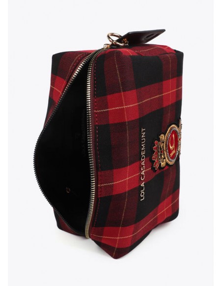 Neceser de cuadros rojo y negro Lola Casademunt