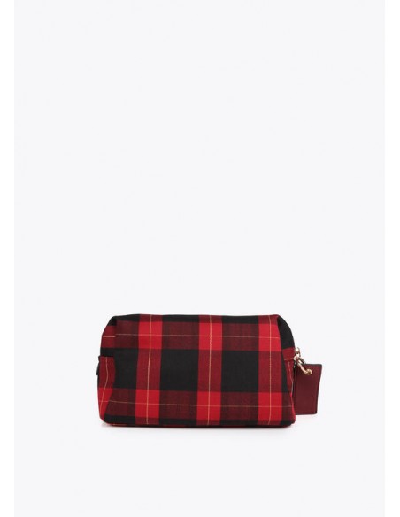 Neceser de cuadros rojo y negro Lola Casademunt