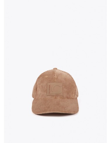 Visera de pana beige con logo de Lola Casademunt