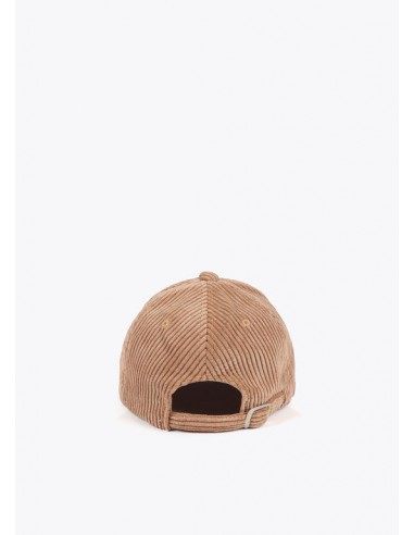 Visera de pana beige con logo de Lola Casademunt