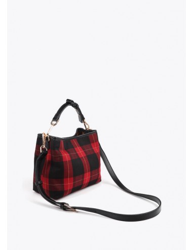 Bolso tartán escudo rojo y negro – Lola Casademunt