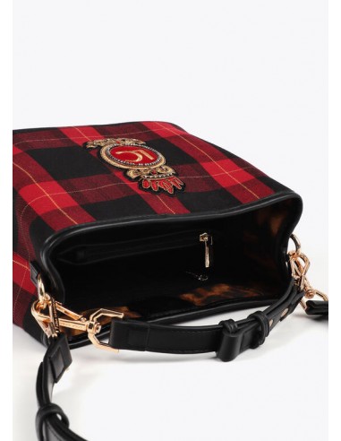Bolso tartán escudo rojo y negro – Lola Casademunt