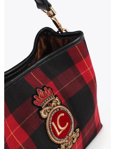 Bolso tartán escudo rojo y negro – Lola Casademunt