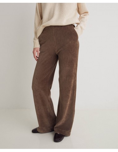 Pantalón marrón ancho de pana en mezcla de algodón - YERSE