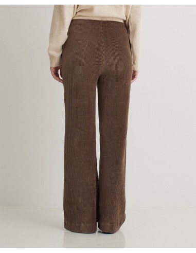 Pantalón marrón ancho de pana en mezcla de algodón - YERSE