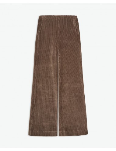 Pantalón marrón ancho de punto con cintura elástica – YERSE