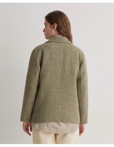 Abrigo corto cruzado mezcla lana con fibras recicladas – YERSE