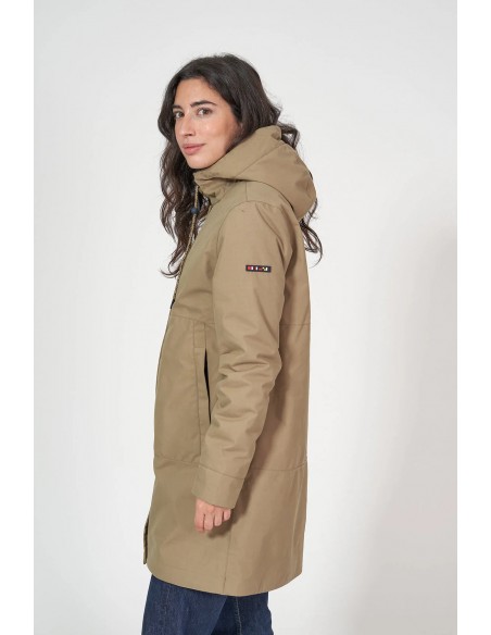 Abrigo impermeable mujer con forro interior borreguito - Batela
