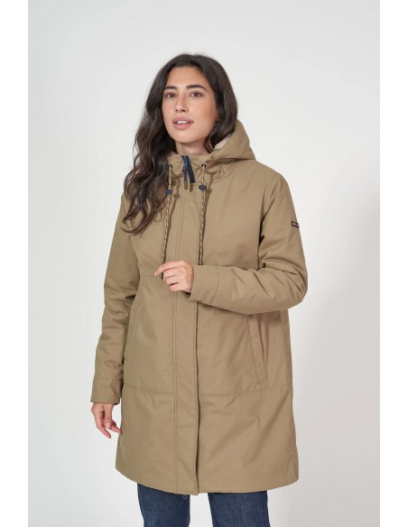 Abrigo impermeable mujer con forro interior borreguito - Batela