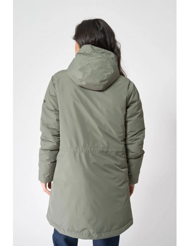 Abrigo impermeable mujer entallado con pluma sintética - Batela