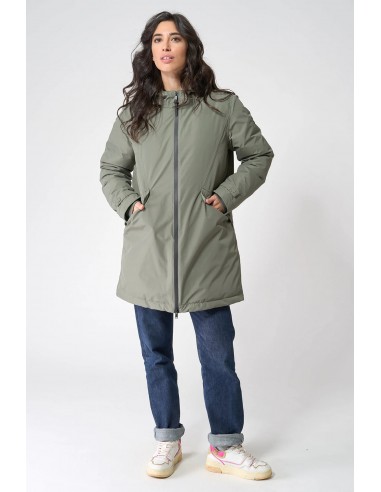 Abrigo impermeable mujer entallado con pluma sintética - Batela
