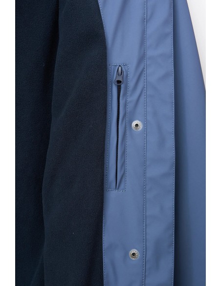 Chubasquero mujer con forro polar y capucha extraíble - Batela - color índigo