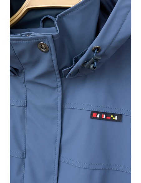 Chubasquero mujer con forro polar y capucha extraíble - Batela - color índigo