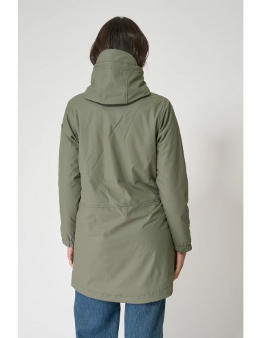 Chubasquero mujer con forro bereber polar y capucha - Batela - color verde