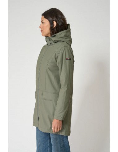 Chubasquero mujer con forro bereber polar y capucha - Batela - color verde