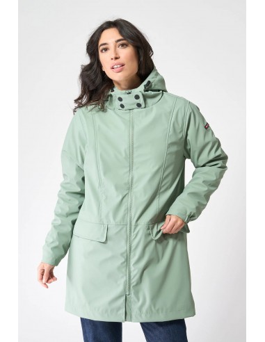 Chubasquero mujer con forro bereber polar y capucha - Batela - color clinic