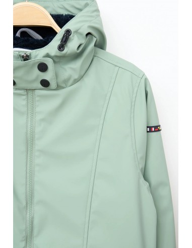 Chubasquero mujer con forro bereber polar y capucha - Batela - color clinic