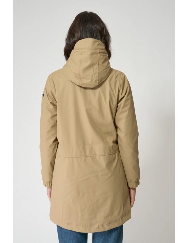Chubasquero mujer con forro bereber polar y capucha - Batela - color camel