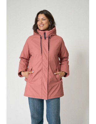 Chubasquero acolchado impermeable con forro de algodón - Batela - color rosa