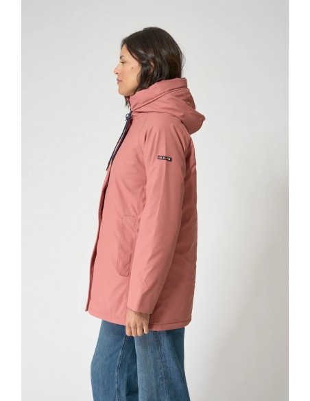 Chubasquero acolchado impermeable con forro de algodón - Batela - color rosa