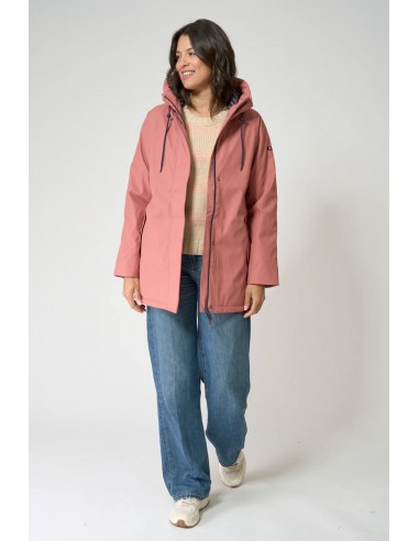 Chubasquero acolchado impermeable con forro de algodón - Batela - color rosa