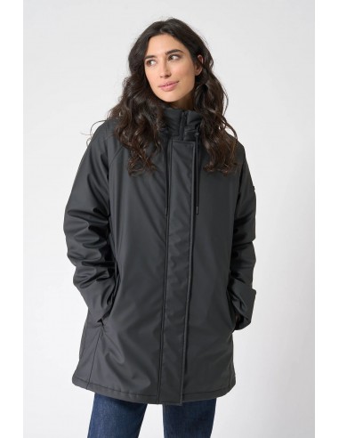 Chubasquero acolchado impermeable con forro de algodón - Batela - color negro