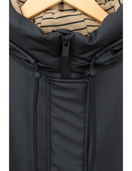 Chubasquero acolchado impermeable con forro de algodón - Batela - color negro